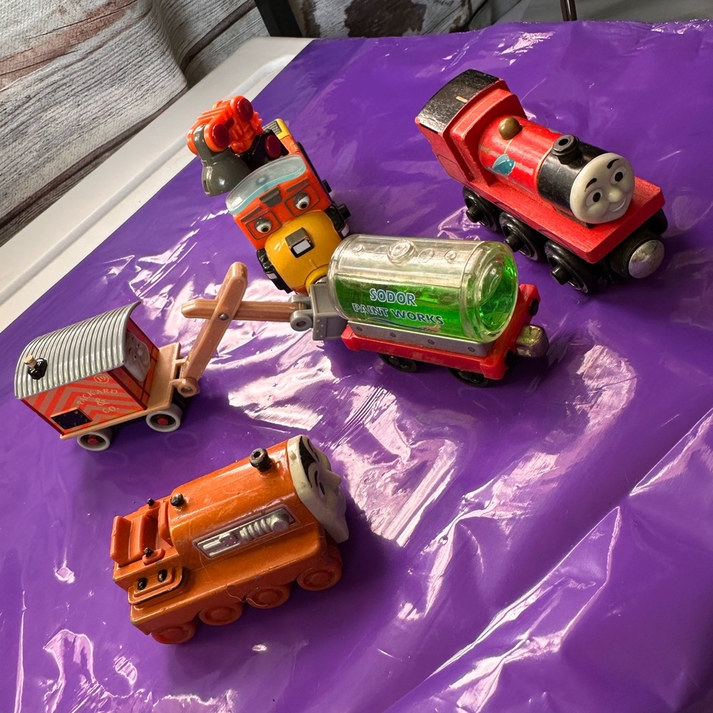 Colorful Train Toy Set for Kids, Thomas The Train, Wood and Die cast
